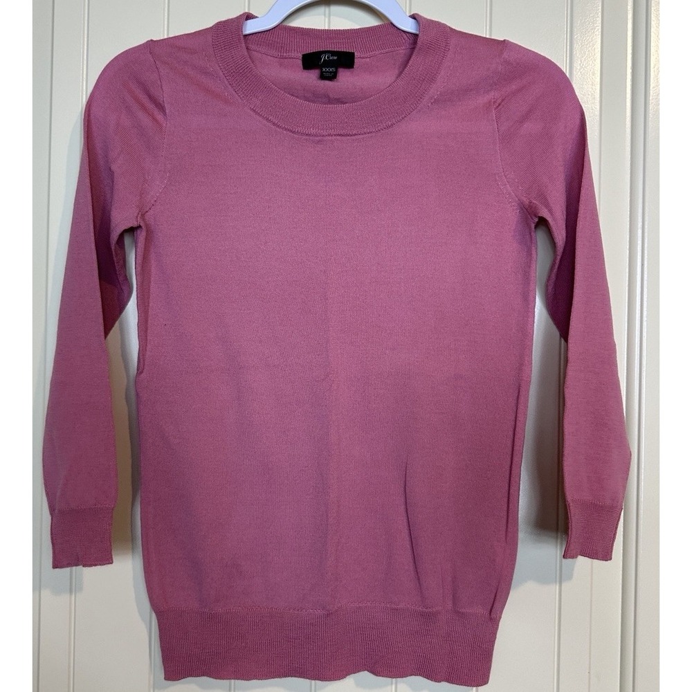 J. Crew Crew Neck Sweater Women XXXS Pink Preppy Minimalist‎ lightweight GUC